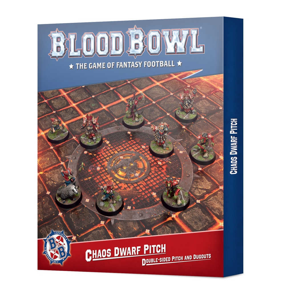 [202-46] Blood Bowl: Chaos Dwarf Team: Double-sided Pitch And Dugouts